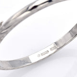 Antique Platinum Etched Hinged Bangle Bracelet