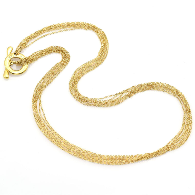 Vintage 18K Yellow Gold Multi-Chain Toggle Necklace