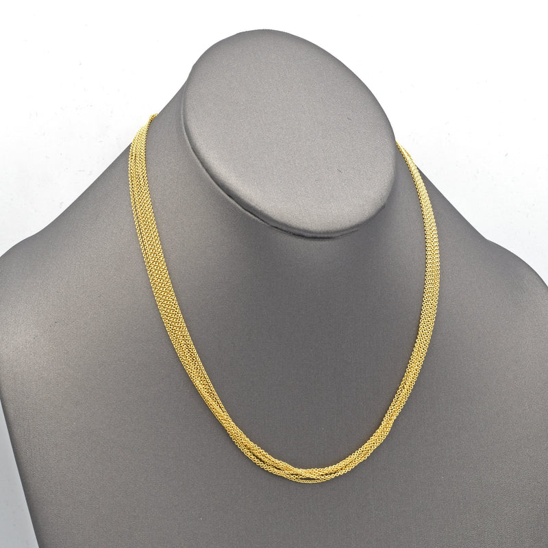 Vintage 18K Yellow Gold Multi-Chain Toggle Necklace