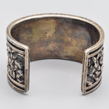 Vintage Sterling Silver Turquoise, Coral, & Mother of Pearl Cuff Bracelet