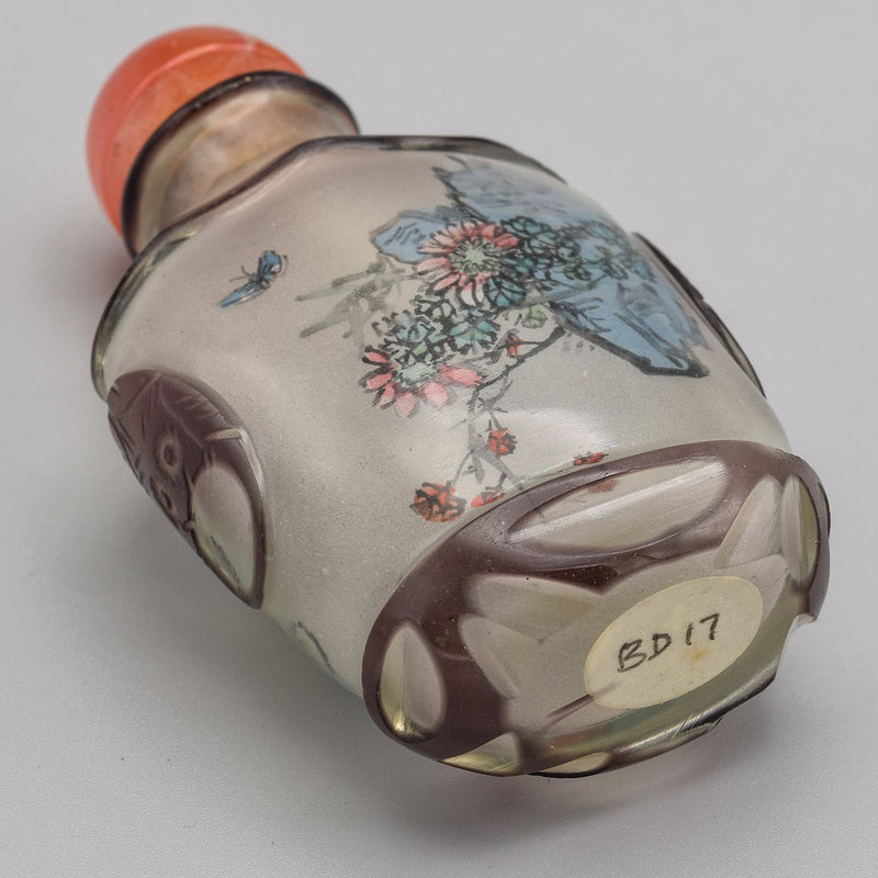 Antique Chinese Peking Glass Hand-Painted Inside Snuff Bottle