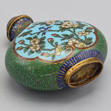 Antique Chinese Cloisonne Flask Shape Floral Snuff Bottle