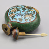 Antique Chinese Cloisonne Flask Shape Floral Snuff Bottle