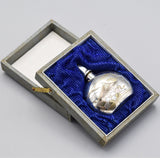 Vintage Japanese Sterling Silver Etched Landscape Perfume Bottle