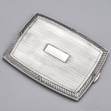Antique Sterling Silver Etched Cigarette Money Clip Case Holder Box