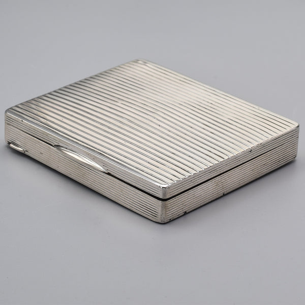 Vintage Sterling Silver Ribbed Cigarette Case Holder Box