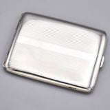Antique Sterling Silver Etched Cigarette Money Clip Case Holder Box