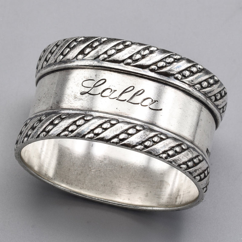 Vintage Sterling Silver Etched Napkin Rings Lot of 10