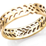 Ortak Frank Lloyd Wright 9K Yellow Gold Art Deco Filigree Band Ring