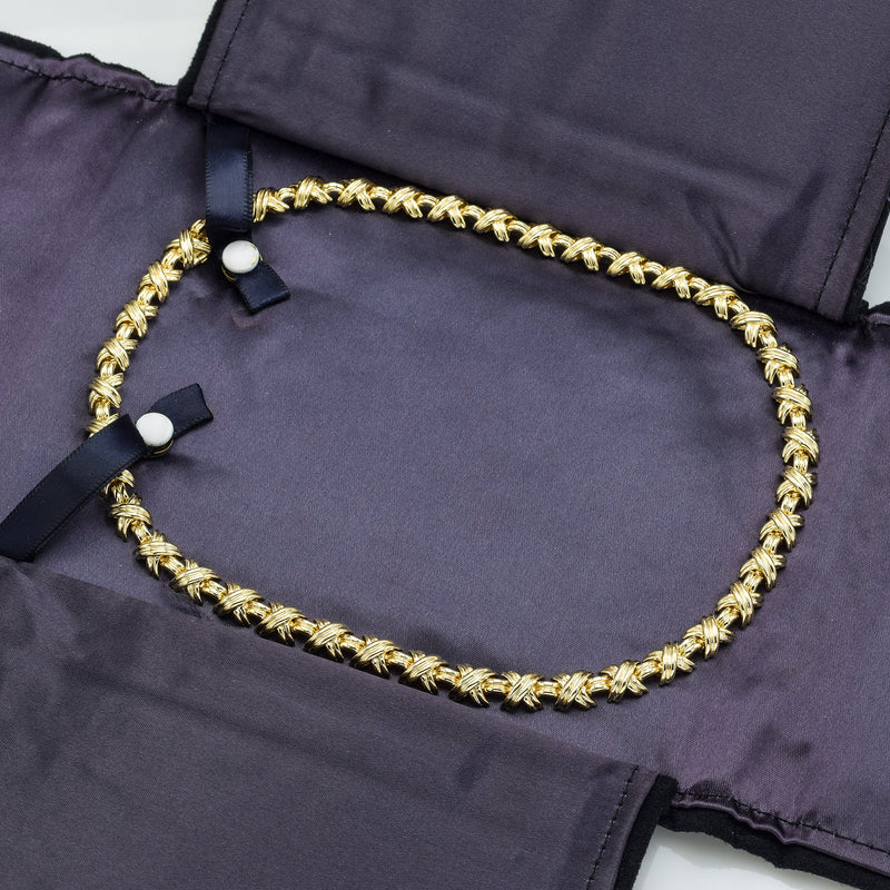 Tiffany & Co 18K Yellow Gold Signature X Collection Necklace