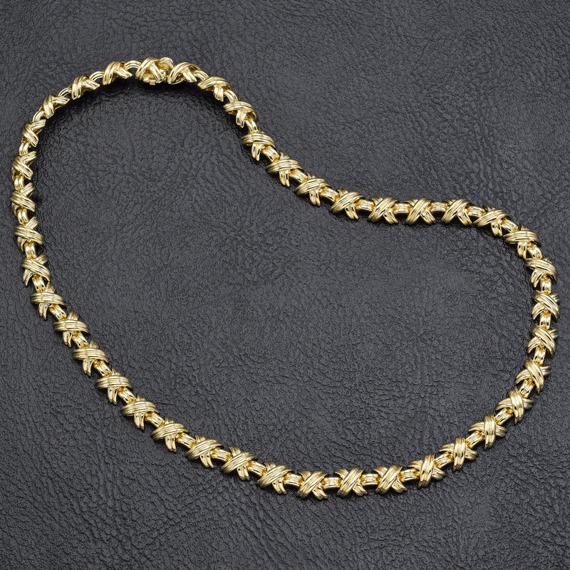 Tiffany & Co 18K Yellow Gold Signature X Collection Necklace