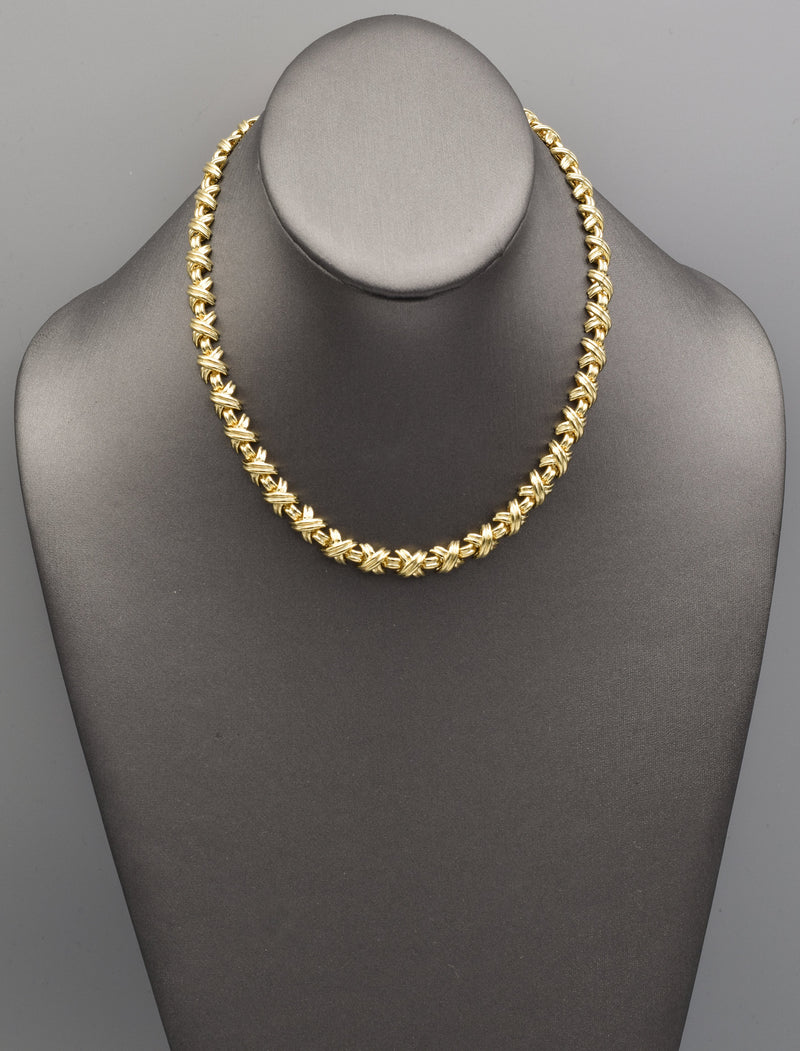 Tiffany & Co 18K Yellow Gold Signature X Collection Necklace
