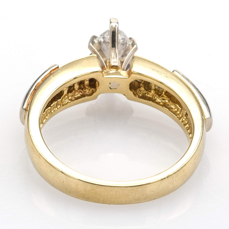 EGL $5,960 Appraised Vintage 14K Gold Marquise Diamond Band Ring