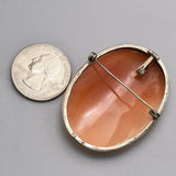 Antique Fine Silver Cameo 19th Century Large Three Graces Pendant Brooch Pin