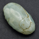Antique Carved Green Jade Boulder Koi Fish Figurine