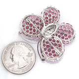 Estate 18K Gold Pink Tourmaline & Diamond Butterfly Brooch Pin
