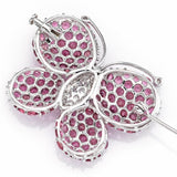 Estate 18K Gold Pink Tourmaline & Diamond Butterfly Brooch Pin