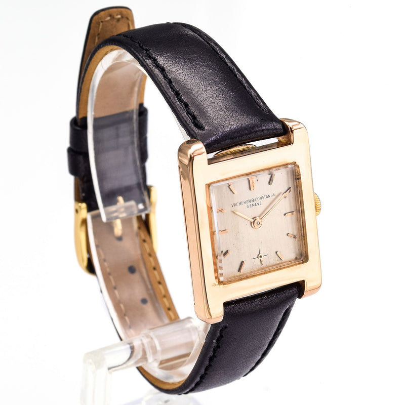 Vintage 1950s Vacheron & Constantin 18K Rose Gold Tank Watch Ref 4108