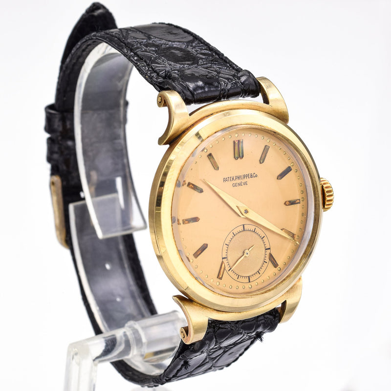 Vintage Patek Philippe Calatrava Watch Scroll Lugs 18K Gold