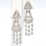 Vintage 14K White Gold Diamond Chandelier Dangle Earrings