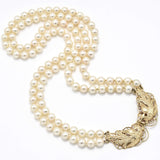 Vintage Ming's of Honolulu 14K Yellow Gold Double Strand Sea Pearl Necklace