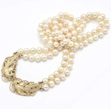 Vintage Ming's of Honolulu 14K Yellow Gold Double Strand Sea Pearl Necklace