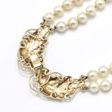 Vintage Ming's of Honolulu 14K Yellow Gold Double Strand Sea Pearl Necklace