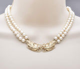 Vintage Ming's of Honolulu 14K Yellow Gold Double Strand Sea Pearl Necklace