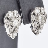 Vintage 14K White Gold Diamond Art Deco Stud Earrings