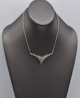 Vintage 18K White Gold 4.54 TCW Baguette Diamond Cluster Necklace