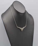 Vintage 18K White Gold 4.54 TCW Baguette Diamond Cluster Necklace