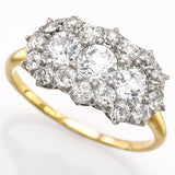 Antique 18K Yellow & White Gold 2.33 TCW Diamond Cluster Band Ring