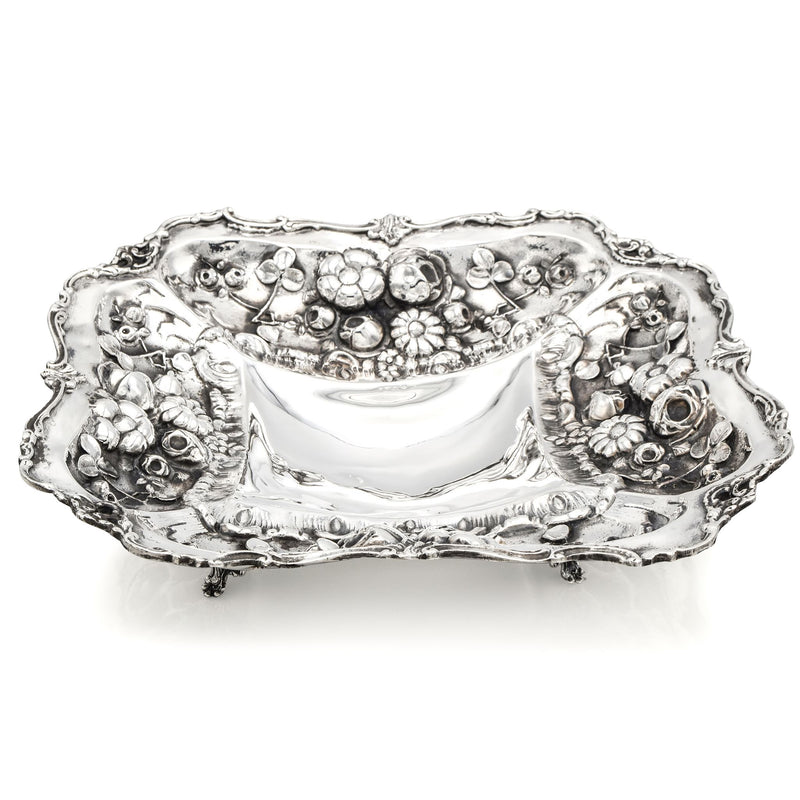 Antique Victorian Sterling Silver Footed Bowl