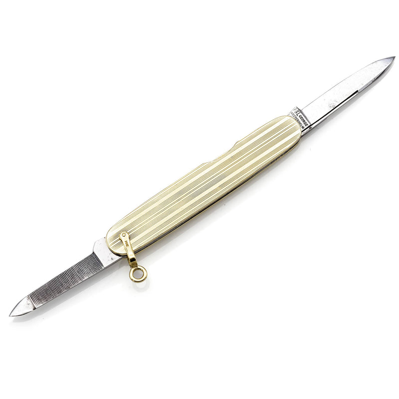 Vintage Tiffany & Co. 14K Yellow Gold Engraved Folding Pocket Knife