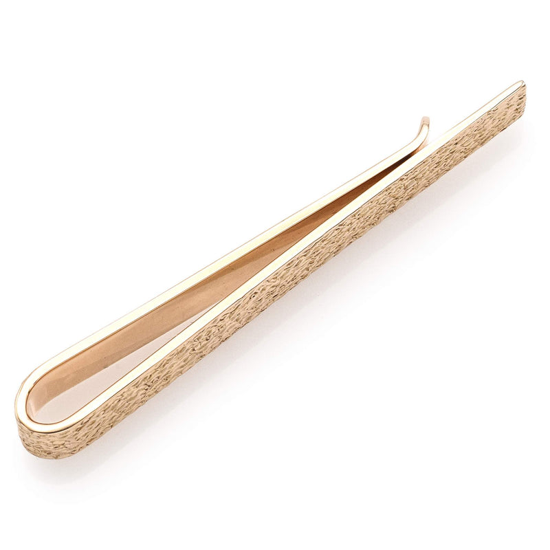 Cartier 14K Rose Gold Etched Men's Tie Clip Bar