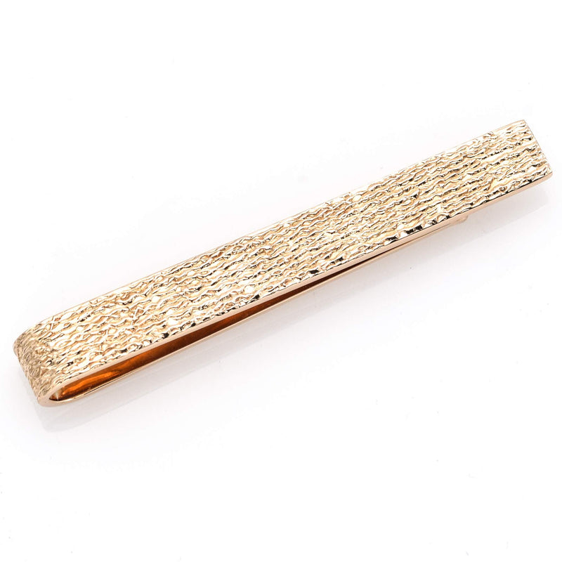 Cartier 14K Rose Gold Etched Men's Tie Clip Bar