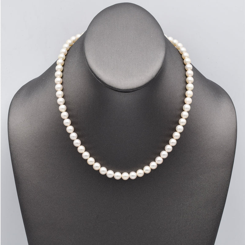 Vintage Mikimoto Sterling Silver Sea Pearl Single-Strand Necklace