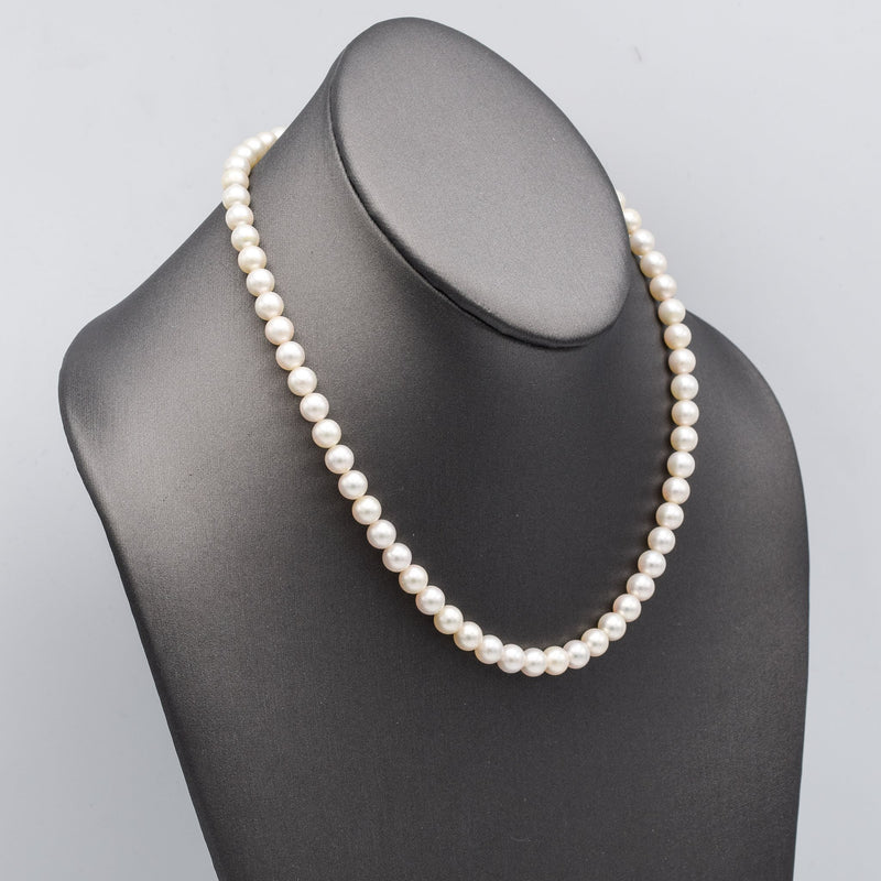 Vintage Mikimoto Sterling Silver Sea Pearl Single-Strand Necklace