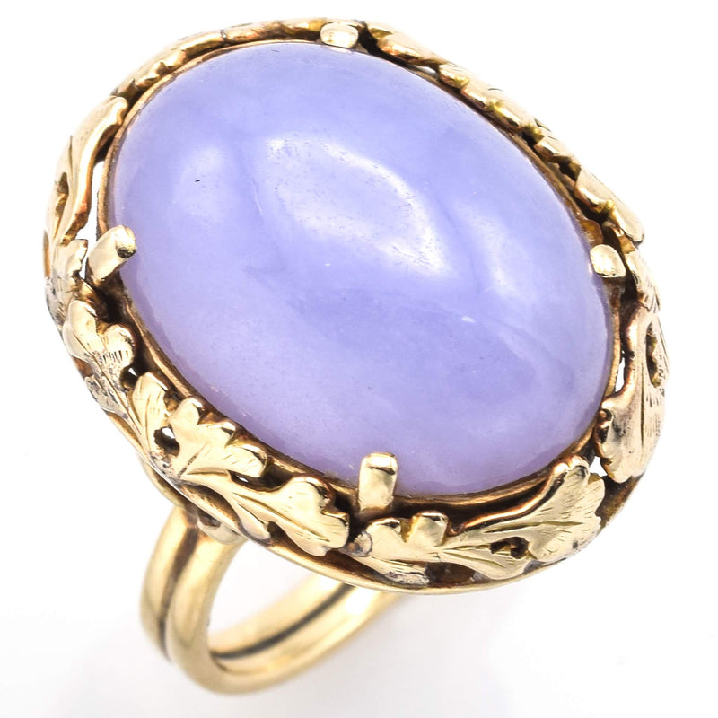 Vintage Ming's 14K Yellow Gold 13.2 Ct. Lavender Jade Cocktail Ring