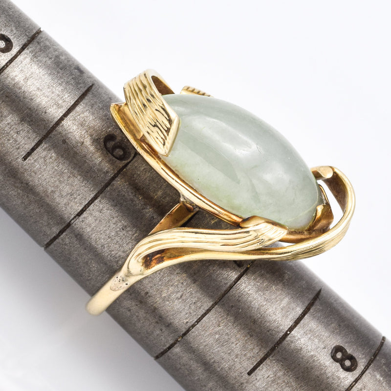 Vintage Ming's 14K Yellow Gold 16.0 Ct. Green Jade Cocktail Ring
