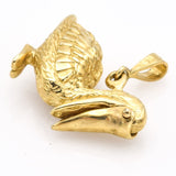 Vintage 14K Yellow Gold Pelican Bird with Movable Beak Charm Pendant