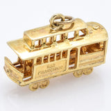 Vintage 14K Yellow Gold San Francisco Cable Car Charm Pendant
