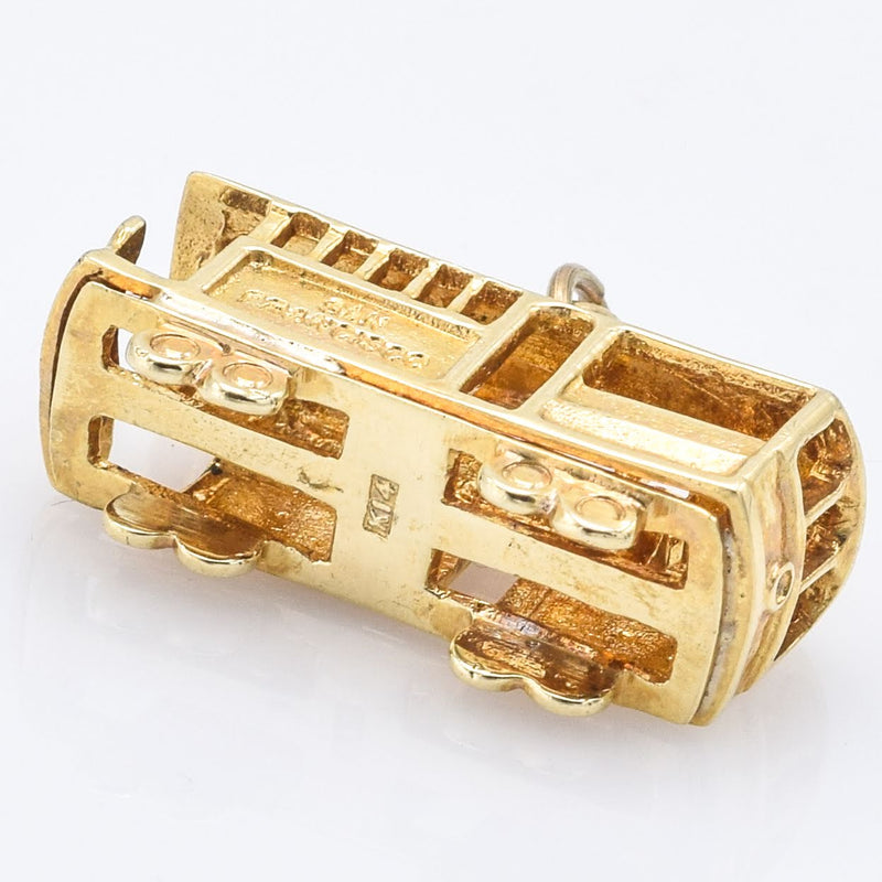 Vintage 14K Yellow Gold San Francisco Cable Car Charm Pendant