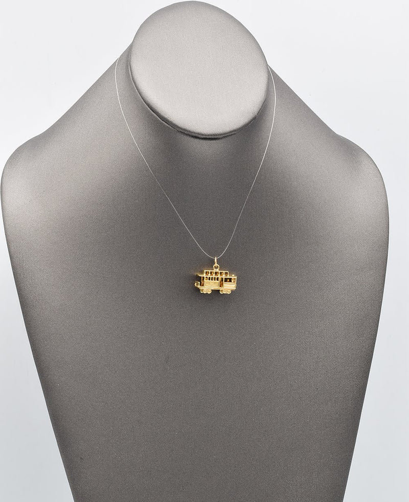 Vintage 14K Yellow Gold San Francisco Cable Car Charm Pendant