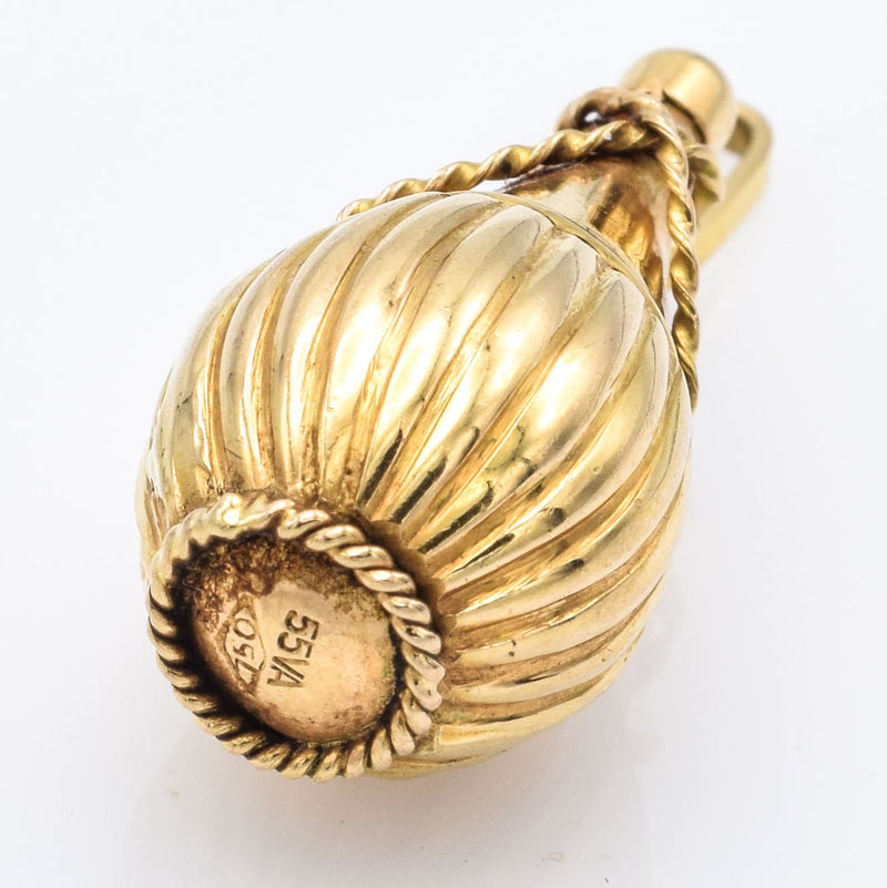 Vintage 18K Yellow Gold Wine Bottle Charm Pendant