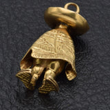 Vintage 18K Yellow Gold Man with Sombrero Charm Pendant