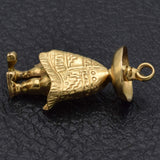 Vintage 18K Yellow Gold Man with Sombrero Charm Pendant