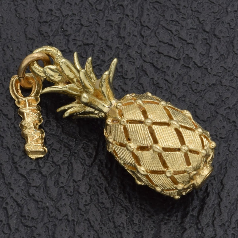 Vintage 14K Yellow Gold Pineapple Hawaii Charm Pendant