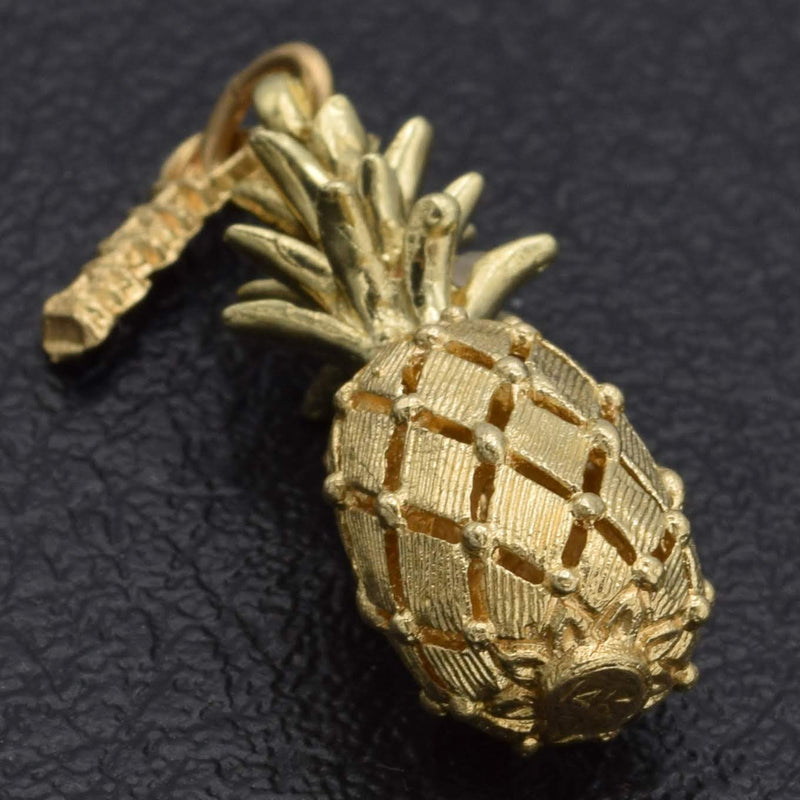Vintage 14K Yellow Gold Pineapple Hawaii Charm Pendant