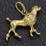 Vintage 14K Yellow Gold Poodle Show Dog Charm Pendant